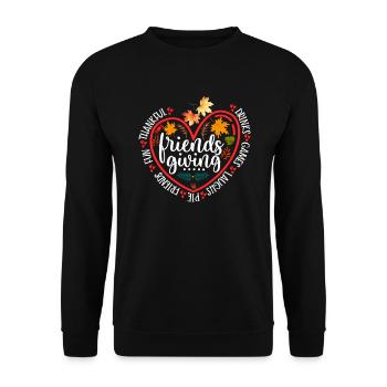 Friendsgiving Heart Happy Thanksgiving FriendFe - Unisex Sweatshirt - black - Front - Alina (178cm) & Michal (187cm)
