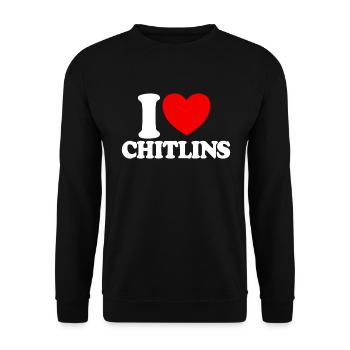 Ich liebe Chitlins Chitterlings Lustiges Erntedank - Unisex Pullover - Schwarz - Vorne - Alina (178cm) & Michal (187cm)