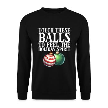Touch these baubles to add the Christmas mood - Unisex Sweatshirt - black - Front - Alina (178cm) & Michal (187cm)