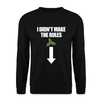I didn't make the rules. Mistletoe- - Unisex Sweatshirt - black - Front - Alina (178cm) & Michal (187cm)