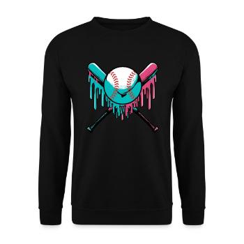 Baseball goutte sprays Batte de baseball et bas - Sweat-shirt Unisexe - noir - Devant - Alina (178cm) & Michal (187cm)