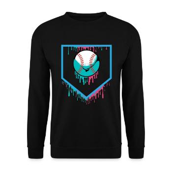 Baseball-Tropfen besprüht Baseball Cooles Baseball - Unisex Pullover - Schwarz - Vorne - Alina (178cm) & Michal (187cm)