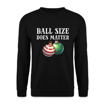 Ballgröße spielt eine Rolle. Lustiges schlüpfriges - Unisex Pullover - Schwarz - Vorne - Alina (178cm) & Michal (187cm)