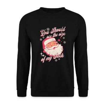 Vous devriez connaître la taille de mon sac de Noël homme - Sweat-shirt Unisexe - noir - Devant - Alina (178cm) & Michal (187cm)