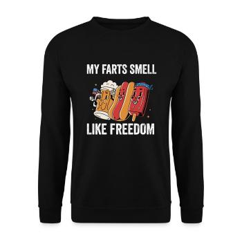 Mes pets sentent la liberté, drôle, 4 juillet - Sweat-shirt Unisexe - noir - Devant - Alina (178cm) & Michal (187cm)