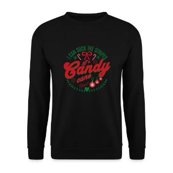 Ich kann die Streifen von einem Zuckerstangen-Weih - Unisex Pullover - Schwarz - Vorne - Alina (178cm) & Michal (187cm)