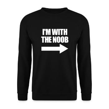 I'm with the Noob Arrow Right Video gamer Noob - Unisex Sweatshirt - black - Front - Alina (178cm) & Michal (187cm)