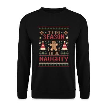 C’est l’heure d’un Noël effronté en pain d’épice - Sweat-shirt Unisexe - noir - Devant - Alina (178cm) & Michal (187cm)