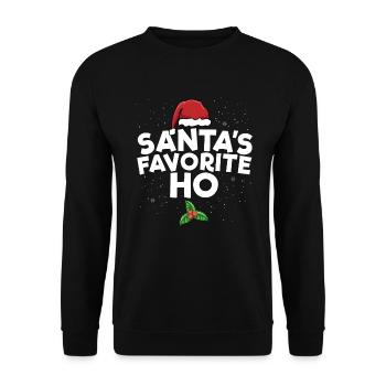 Santa's Favorite Ho Christmas Women's Favorite H - Unisex Sweatshirt - black - Front - Alina (178cm) & Michal (187cm)