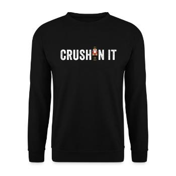 Crushin' It Lustiger Weihnachts-Nussknacker für Er - Unisex Pullover - Schwarz - Vorne - Alina (178cm) & Michal (187cm)