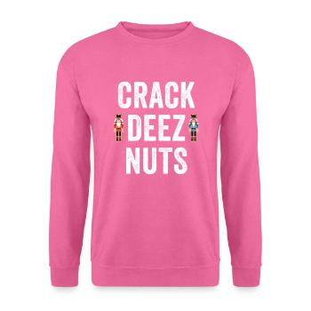 Crack Deez Nuts Lustiger Weihnachts-Nussknacker fü - Unisex Pullover - Pink - Vorne
