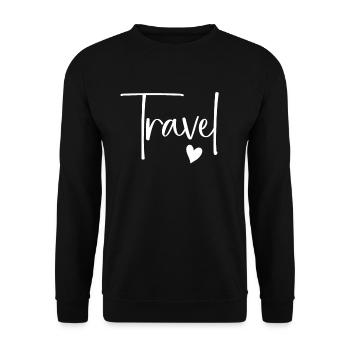 Travel Minimalist world traveler loves to - Unisex Sweatshirt - black - Front - Alina (178cm) & Michal (187cm)