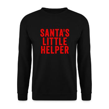 Der kleine Helfer des Weihnachtsmanns. Weihnachtsm - Unisex Pullover - Schwarz - Vorne - Alina (178cm) & Michal (187cm)