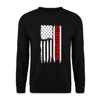 Grumpa Drapeau Américain Patriotique Grand-père Fête des Pères - Sweat-shirt Unisexe - noir - Devant - Alina (178cm) & Michal (187cm)
