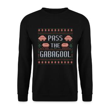 Remettre le pull de Noël gabagool Gaba - Sweat-shirt Unisexe - noir - Devant - Alina (178cm) & Michal (187cm)