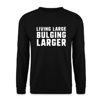 Living, big, plump, bigger, funny, raunchy, f - Unisex Sweatshirt - black - Front - Alina (178cm) & Michal (187cm)
