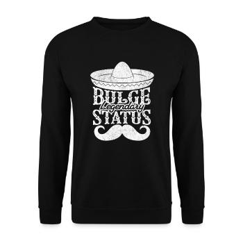 Legendary bulge status. Funny, raunchy He - Unisex Sweatshirt - black - Front - Alina (178cm) & Michal (187cm)