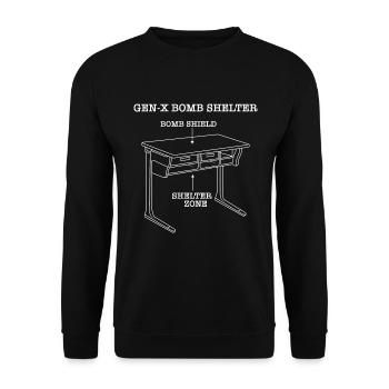 Gen-X Bomb Shelter Drôle de Génération X Shel - Sweat-shirt Unisexe - noir - Devant - Alina (178cm) & Michal (187cm)