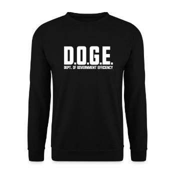 D.O.G.E. Ministry of Government Efficiency DOGE - Unisex Sweatshirt - black - Front - Alina (178cm) & Michal (187cm)