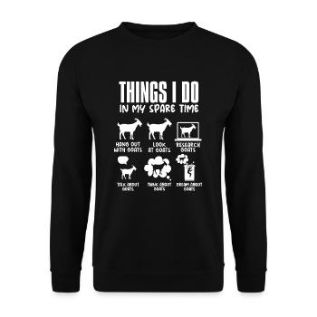 Ce que je fais pendant mon temps libre Utilisation des chèvres - Sweat-shirt Unisexe - noir - Devant - Alina (178cm) & Michal (187cm)