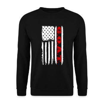 CHÈVRE. Drapeau américain GOAT - Sweat-shirt Unisexe - noir - Devant - Alina (178cm) & Michal (187cm)
