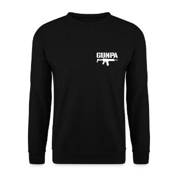 Gunpa Lustiger Gun Opa Vatertag GunpaGunpa-Gewehr- - Unisex Pullover - Schwarz - Vorne - Alina (178cm) & Michal (187cm)