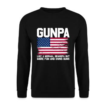 Gunpa Amerikanische Flagge Gun Opa Vatertag Gunpa - Unisex Pullover - Schwarz - Vorne - Alina (178cm) & Michal (187cm)