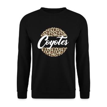 Coyotes High School Maskottchen Sportmannschaft Co - Unisex Pullover - Schwarz - Vorne - Alina (178cm) & Michal (187cm)