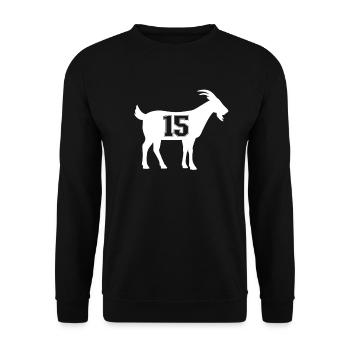 Ziege 15 G.O.A.T. Nummer sechzehn Ziege - Unisex Pullover - Schwarz - Vorne - Alina (178cm) & Michal (187cm)