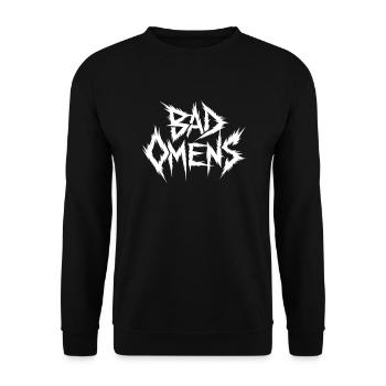 Bad Omens Death Metal Textschriftart Bad Omens - Unisex Pullover - Schwarz - Vorne - Alina (178cm) & Michal (187cm)