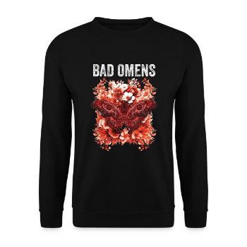 Bad Omens Moth Grunge Goth Bad Omens - Unisex Pullover - Schwarz - Vorne - Alina (178cm) & Michal (187cm)