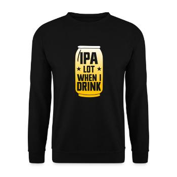 IPA Lot Wenn ich Bier trinke Lustige Bierliebhaber - Unisex Pullover - Schwarz - Vorne - Alina (178cm) & Michal (187cm)
