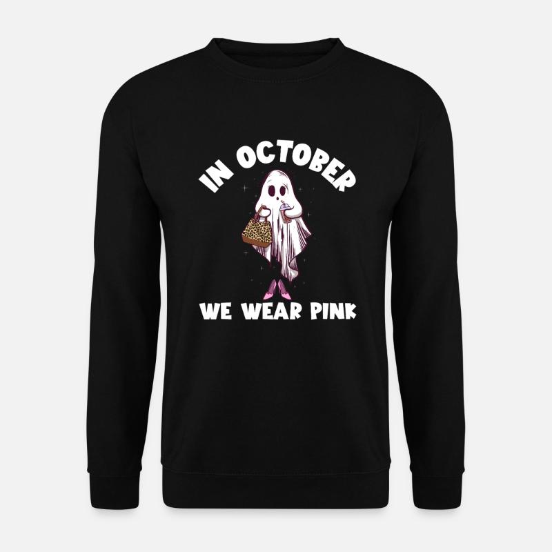 Im Oktober tragen wir rosa Brustkrebs-BewusstseiPn - Unisex Pullover - Schwarz