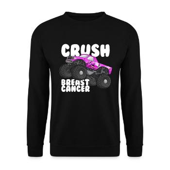 Crush Breast Cancer Brustkrebs-Bewusstsein - Unisex Pullover - Schwarz - Vorne - Alina (178cm) & Michal (187cm)