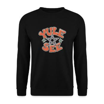 Yule Siehe Wintersonnenwende Heidnische Wintersonn - Unisex Pullover - Schwarz - Vorne - Alina (178cm) & Michal (187cm)