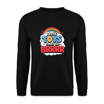 Ich liebe Toys That Go Brrrr Raunchy Women's - Unisex Pullover - Schwarz - Vorne - Alina (178cm) & Michal (187cm)