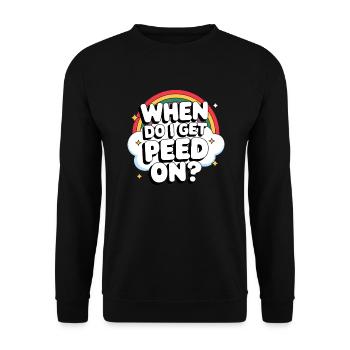 Wann werde ich auf schlüpfrige, vulgäre Erwachsene - Unisex Pullover - Schwarz - Vorne - Alina (178cm) & Michal (187cm)