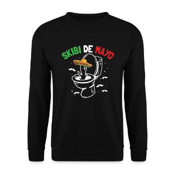 Skibidi De Mayo Teen Skibidi Toilette Cinco De May - Unisex Pullover - Schwarz - Vorne - Alina (178cm) & Michal (187cm)