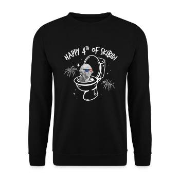 Happy 4th of Skibidi Washington Skibidi ToiletteTe - Unisex Pullover - Schwarz - Vorne - Alina (178cm) & Michal (187cm)