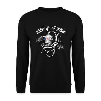Happy 4th Of Skibidi Hamilton Skibidi Toilette - Unisex Pullover - Schwarz - Vorne - Alina (178cm) & Michal (187cm)