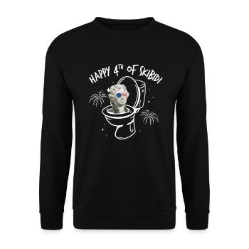 Happy 4th Of Skibidi Jefferson Skibidi Toilette - Unisex Pullover - Schwarz - Vorne - Alina (178cm) & Michal (187cm)