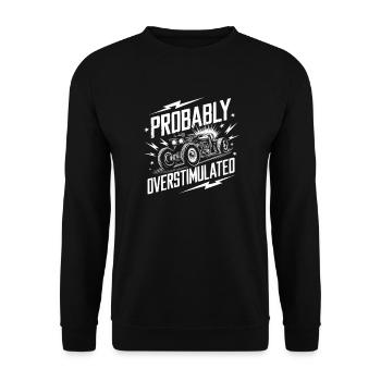 Probably overstimulated car. Overstimulated AutoM - Unisex Sweatshirt - black - Front - Alina (178cm) & Michal (187cm)