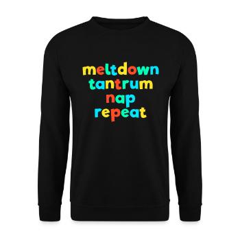 Meltdown Tantrum Nap Repeat Kid Core Gen Z Kidcore - Unisex Pullover - Schwarz - Vorne - Alina (178cm) & Michal (187cm)