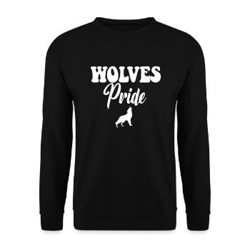Wolves Pride High School Wolves Sportmannschaft Wö - Unisex Pullover - Schwarz - Vorne - Alina (178cm) & Michal (187cm)