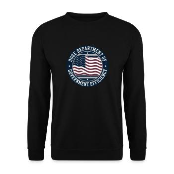 D.O.G.E. Ministry of Government Efficiency DOGE - Unisex Sweatshirt - black - Front - Alina (178cm) & Michal (187cm)