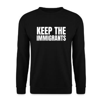 Gardez les immigrants anti-racisme anti- - Sweat-shirt Unisexe - noir - Devant - Alina (178cm) & Michal (187cm)