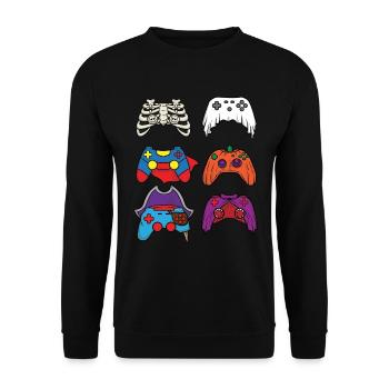 Halloween Video Game Controller Video Game Player - Unisex Sweatshirt - black - Front - Alina (178cm) & Michal (187cm)