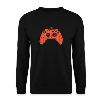 Halloween Contrôleur de jeu vidéo Citrouille Gamer - Sweat-shirt Unisexe - noir - Devant - Alina (178cm) & Michal (187cm)