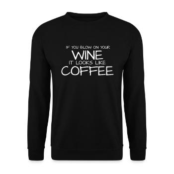 Wenn Sie auf Ihren Wein blasen, sieht es aus wie K - Unisex Pullover - Schwarz - Vorne - Alina (178cm) & Michal (187cm)