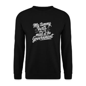 Mein Bauch tut weh und ich bin sauer auf die Regie - Unisex Pullover - Schwarz - Vorne - Alina (178cm) & Michal (187cm)